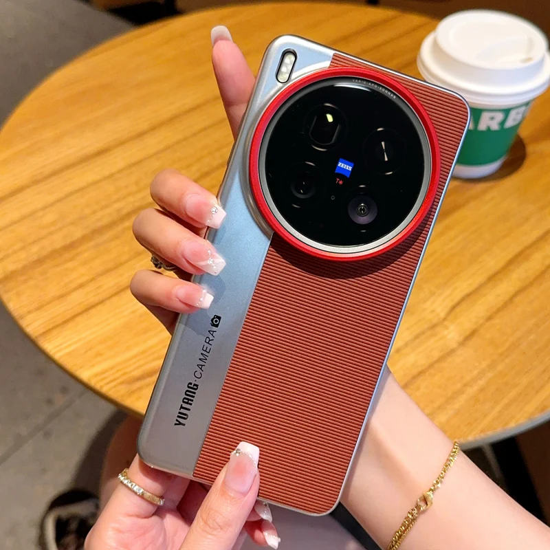 Para VIVO X200s, X200 Ultra funda ELVEV patrón de fibra dura PC galvanoplastia protección de cámara cubierta de teléfono - imagen 5