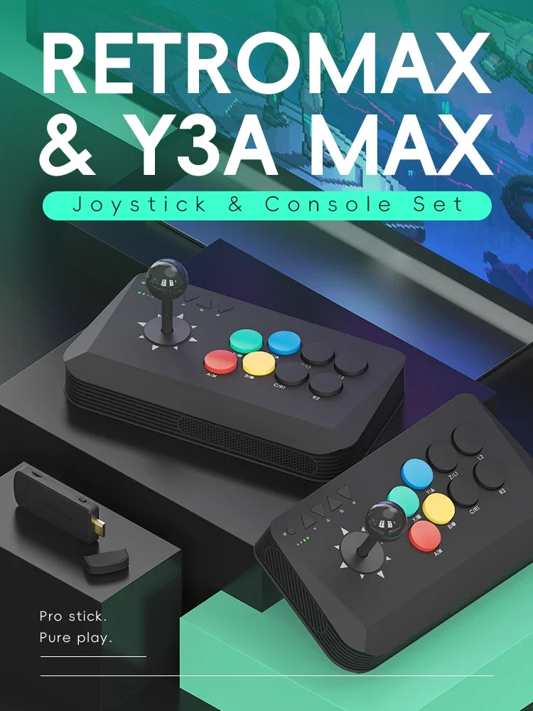Data Frog-Joystick de lucha inalámbrico Y3A Max Arcade Stick para PC TV Box, controlador de juego de lucha Universal multisistema - imagen 2