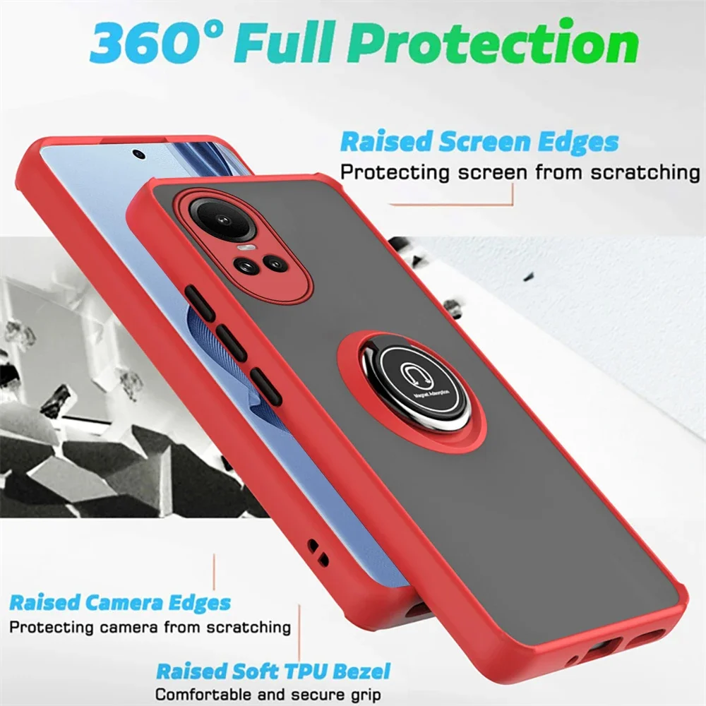 Armadura mate funda para OPPO Reno 10 Pro Plus 5G cubierta anillo soporte magnético Reno10 a prueba de golpes Coque Fundas - imagen 3