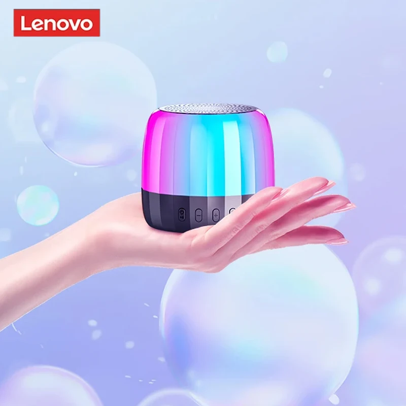 Lenovo-altavoz impermeable con Bluetooth V5.2, reproductor portátil con luz RGB, Subwoofer, Usb, para exteriores, K3 Plus