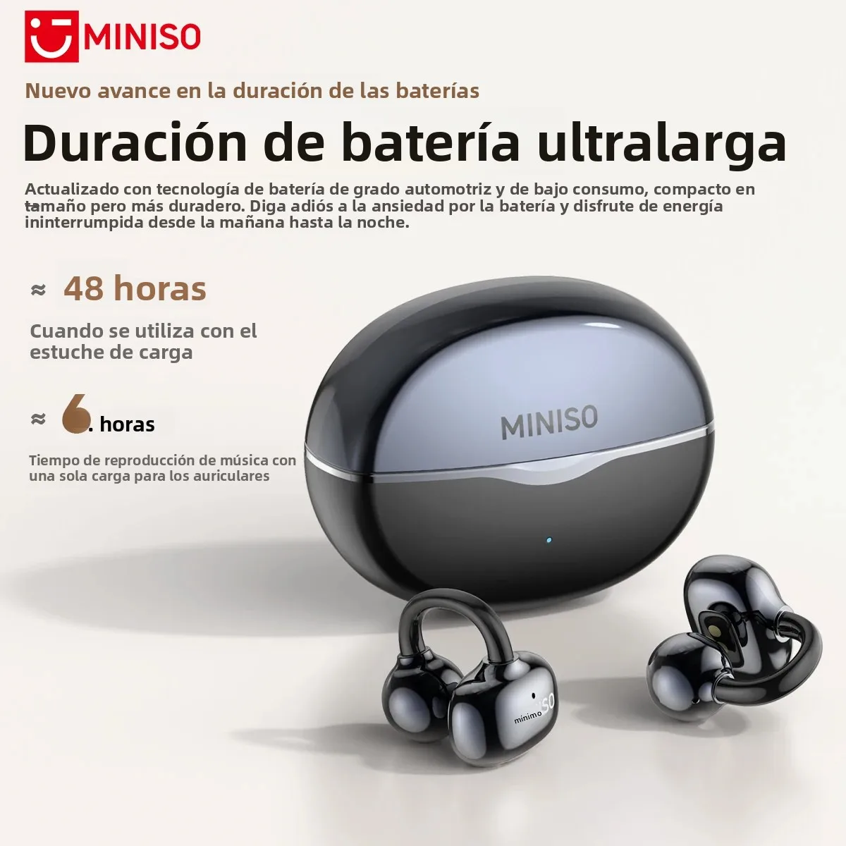 [Heart SmartEarbuds] MINISO MS503 auriculares Bluetooth OWS Clip de oreja auriculares deportivos AI traductor auriculares monitoreo de ritmo cardíaco - imagen 5