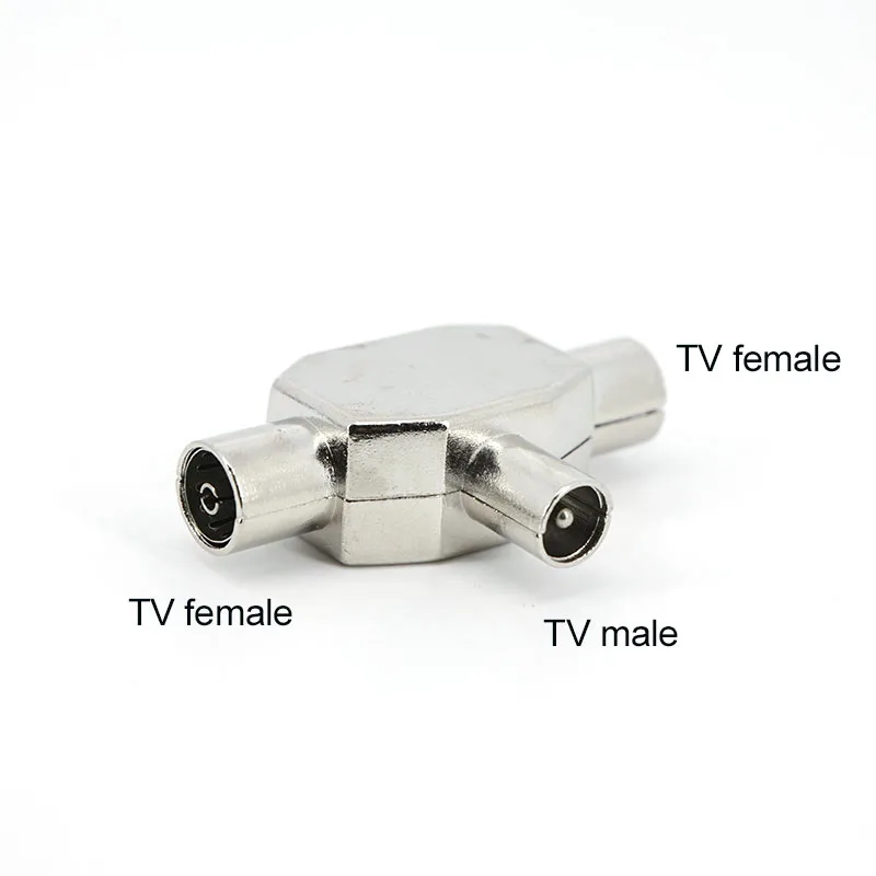 Adaptador divisor de antena de TV de 1 a 2, conector de interfaz de conversión de señal Coaxial de antena macho a 2 hembra de TV de 2 vías A7 - imagen 2