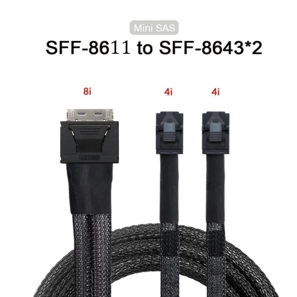 Cable Oculink PCIe SFF-8611 8I a Dual 8I SAS SFF-8643 de primera calidad para servidores - imagen 4