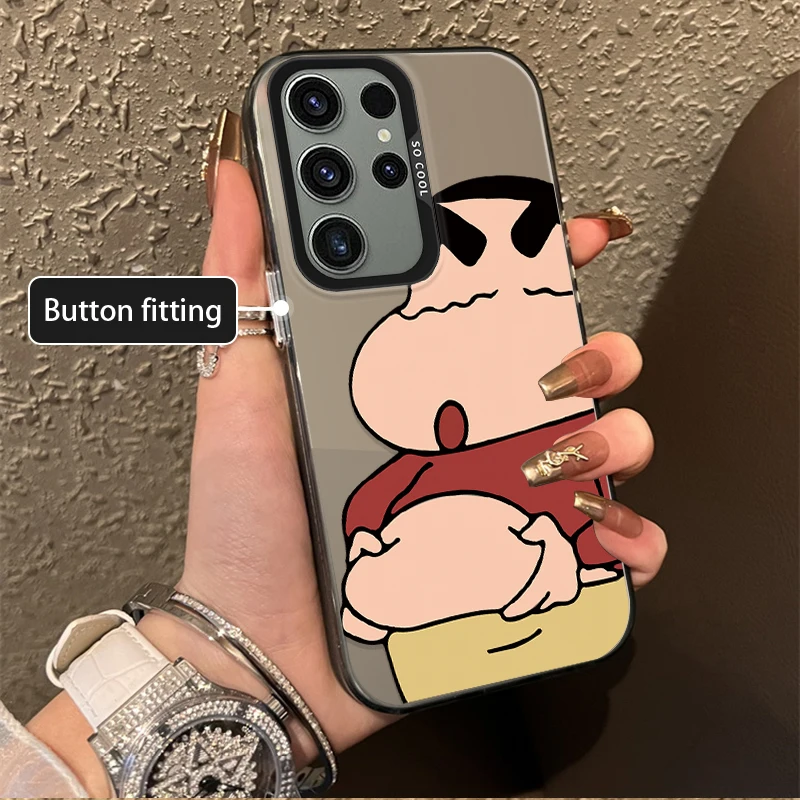 Funda esmerilada C-Crayon S-ShinChan para Samsung Galaxy S25 S24 S23 S22 Ultra S21 Plus S20 FE A73 A72 A71 A56 A55 A54 cubierta acrílica - imagen 3