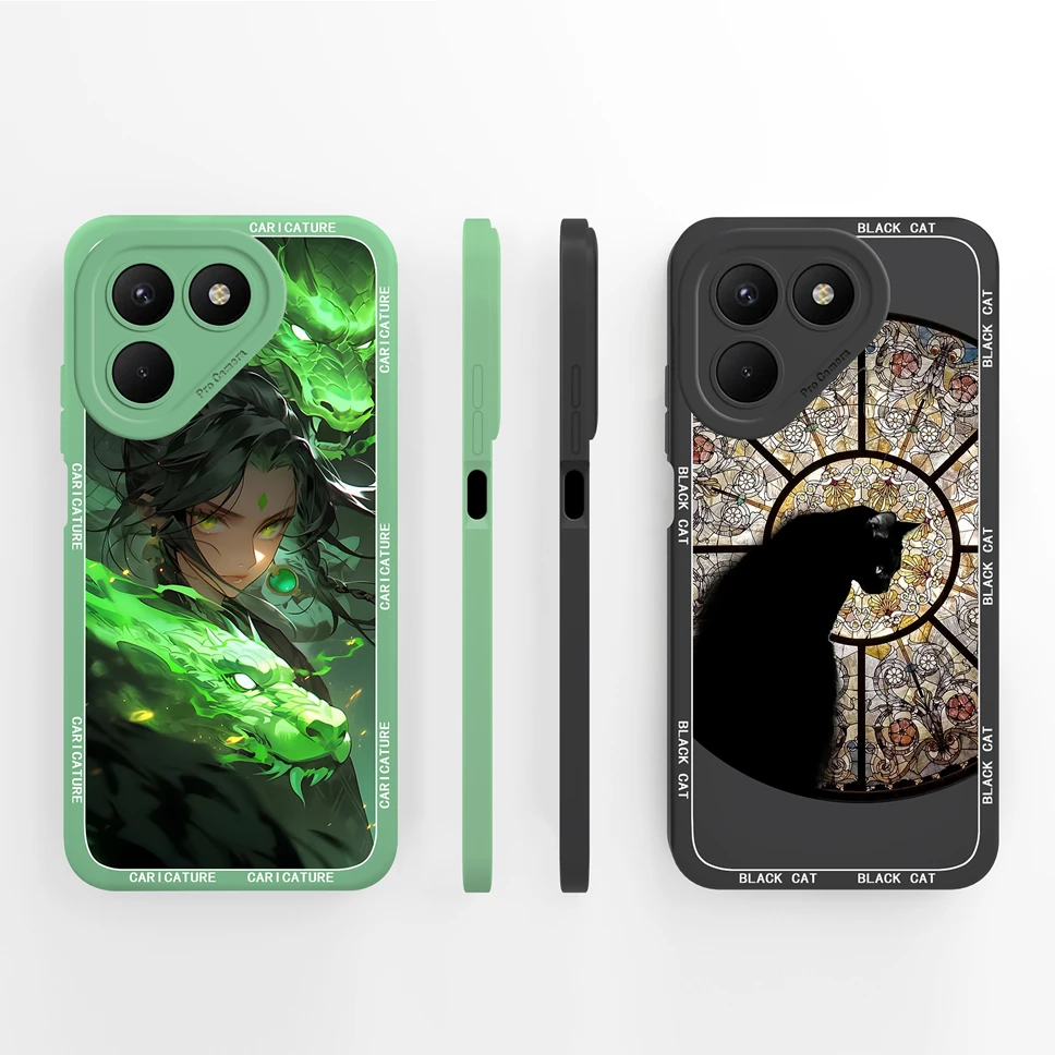 Para Tecno Pova 7 4G Funda de teléfono moda dibujos animados suave Liso silicona líquida Funda de alta calidad para Tecno Pova7 LJ6 Funda de parachoques