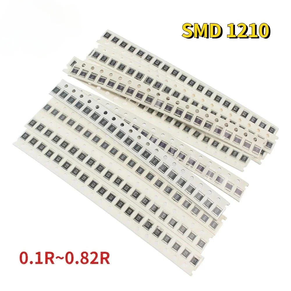 200 Uds Kit de resistencia SMD 1210 0.1R ~ 0.82R resistencia de aleación juego surtido 0R10 0R15 0R22 0R33 0R47 0R50 0R62 0R75 0R82 1R00 - imagen 5