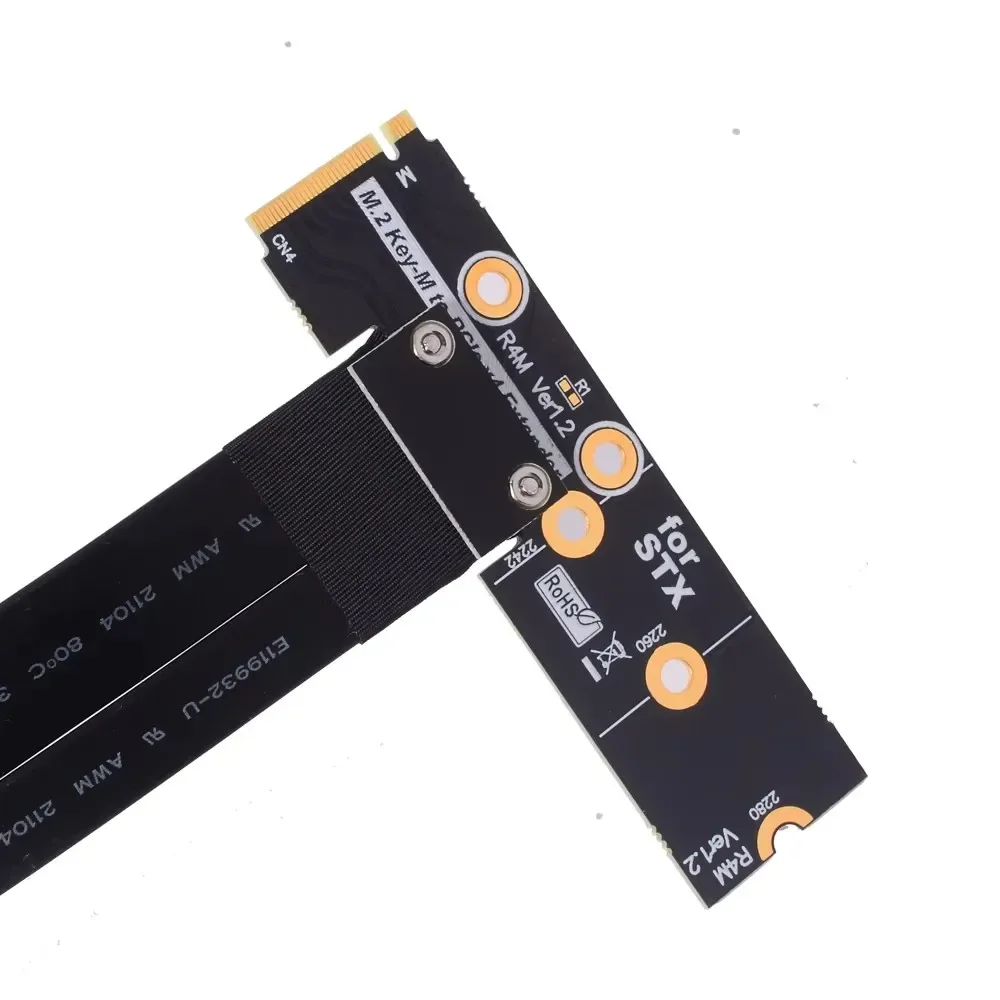 M.2 NGFF NVMe SSD a PCI-E 4,0 3,0 x4 adaptador extensor puentes PCIe 4X Cable giro 90 ángulo GPU extensión STX tarjeta de vídeo gráfica - imagen 3