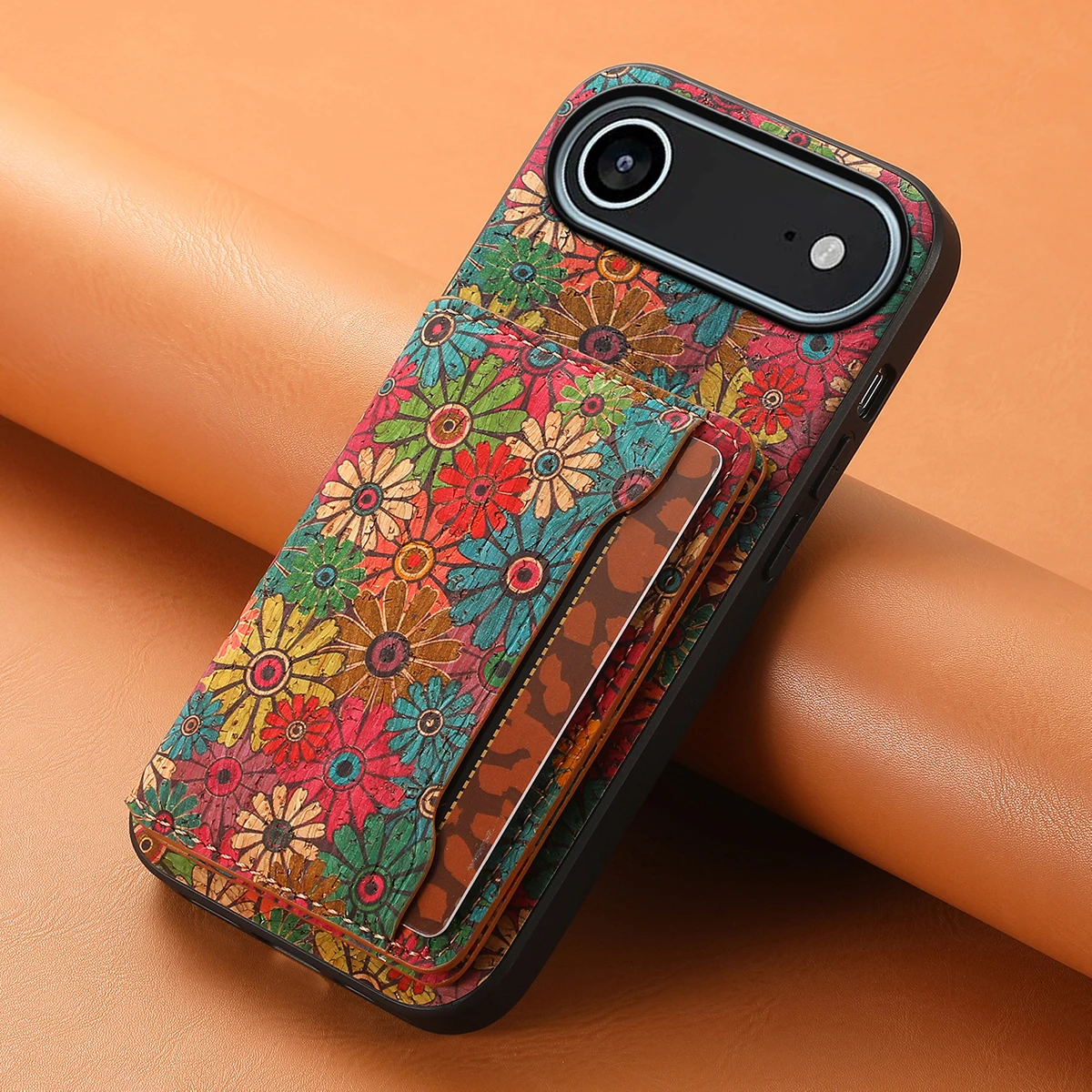 Para iPhone 17 Pro Max 17 Air 17Pro funda clásica de cuero mate Floral funda de bolsillo para tarjeta de identificación soporte a prueba de golpes carcasa suave - imagen 3
