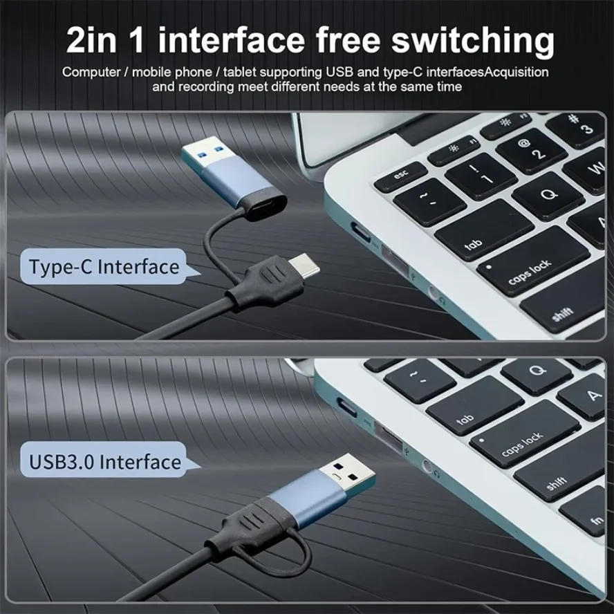 Tarjeta de captura de vídeo 4K Compatible con HDMI a USB 3,0/2,0 tipo C tarjeta de captura de Audio para transmisión de juegos grabación transmisión en vivo - imagen 5