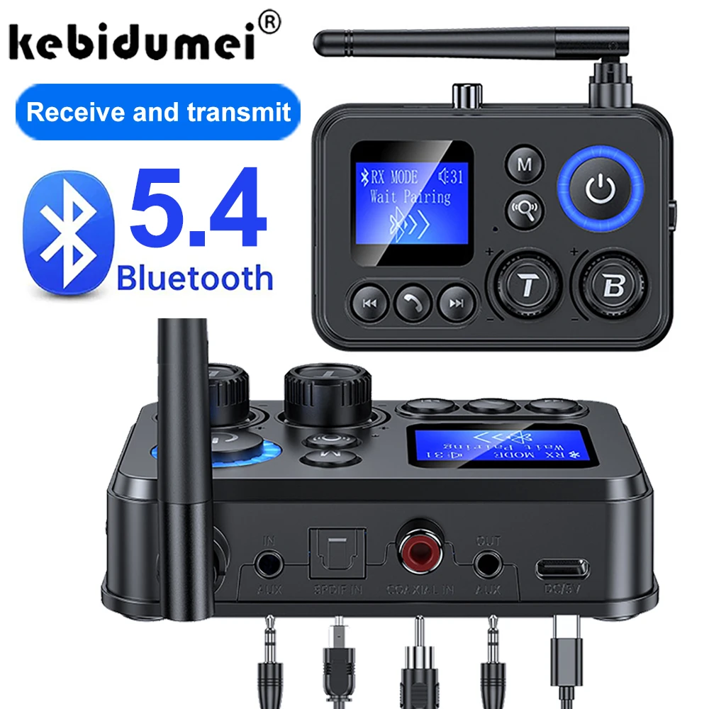 Receptor y transmisor de Audio Bluetooth 5,4, adaptador inalámbrico de música estéreo HIFI AUX RCA USB u-disk/TF para Kit de coche, amplificador de altavoz