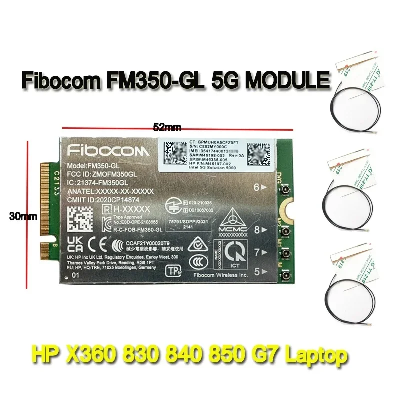 Fibocom FM350-GL Intel 5G Solución 5000 Moudle M2 Compatible con 5G NR para HpSpectre X360 14 Convertible Laptop 4x4 MIMO - imagen 2