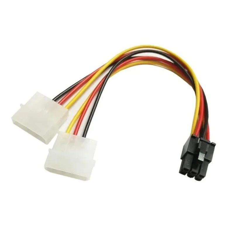 Cable de alimentación de tarjeta de vídeo Dual de 6 pines a 4 pines en forma de Y PCI Express de 8 pines a Cable de alimentación de tarjeta gráfica Molex Dual de 4 pines 15cm - imagen 5