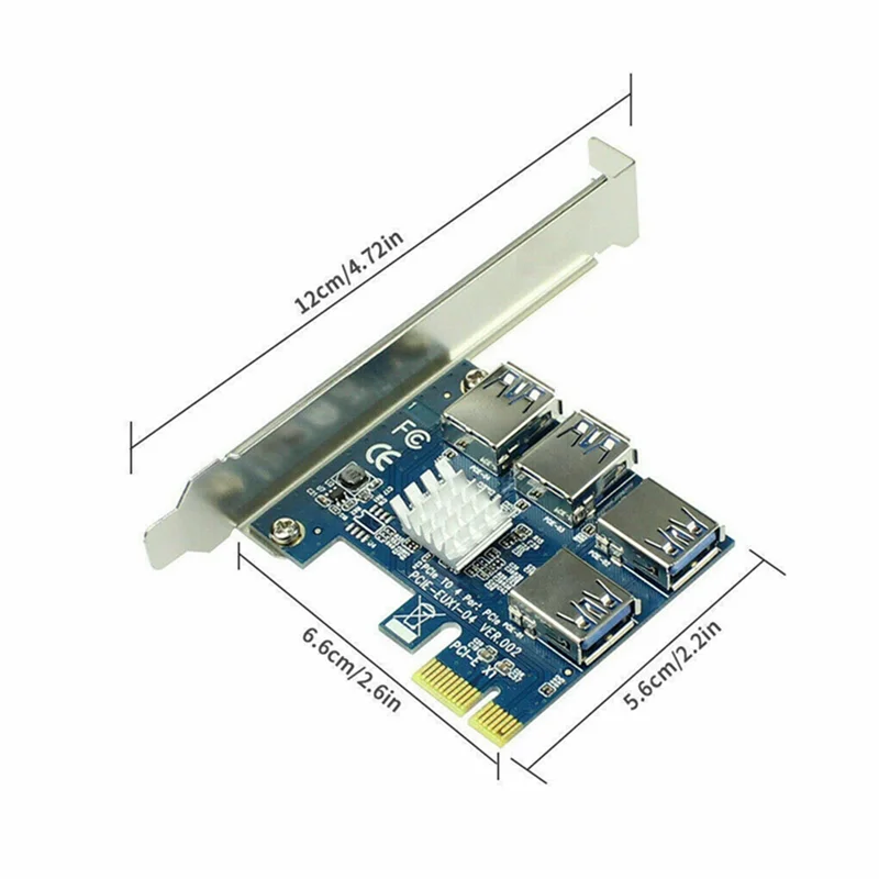 Tarjeta elevadora PCIE PCI-E PCI Express 1X a 16X 1 a 4 adaptador de concentrador multiplicador de ranura USB 3,0 - imagen 2