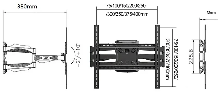 Soporte de pared universal para televisor LCD, brazo móvil para levantar TV, 400x400, P5, 6 brazos, 32-60, 42 y 50 pulgadas - imagen 4