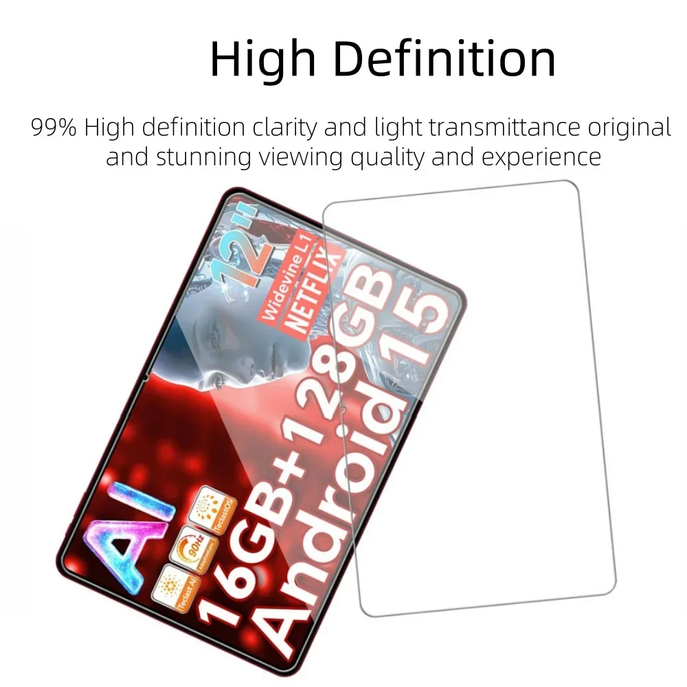 Paquete de 2 películas de vidrio para Teclast T60Ai T60Plus T60 Protector de pantalla de vidrio templado de 12 pulgadas dureza 9H HD transparente resistente a los arañazos - imagen 4