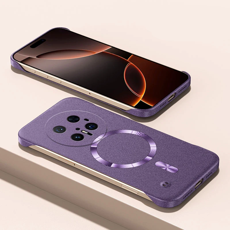 Para Magsafe funda ultrafina de piedra arenisca sin marco para Huawei Mate 70 60 50 40 30 Pro cubierta dura magnética de carga inalámbrica - imagen 2