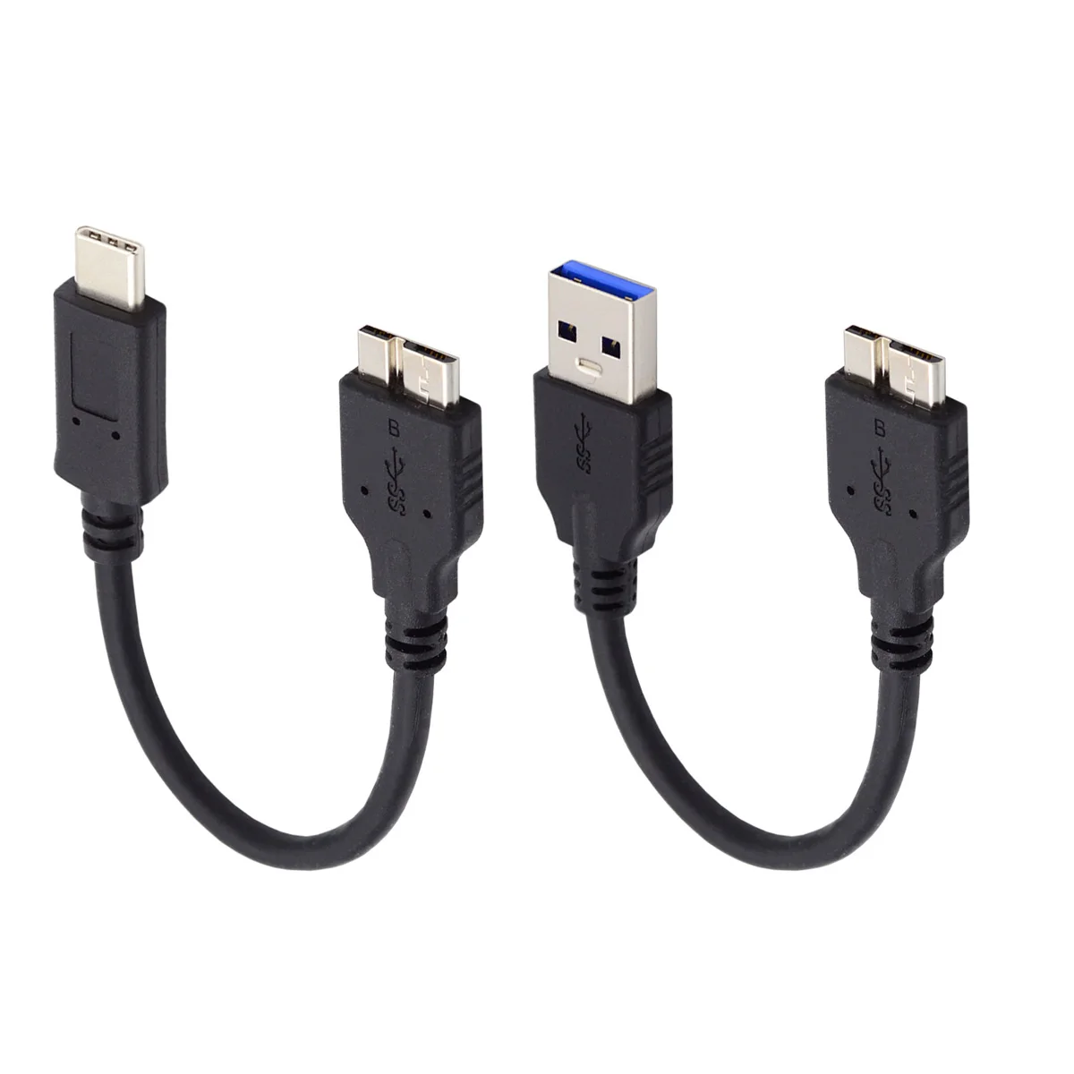Adaptador de datos de disco duro Micro USB 3,0 de 15cm, Cable corto de carga macho A Micro B, tipo A y tipo C, para Western Digital WD - imagen 5