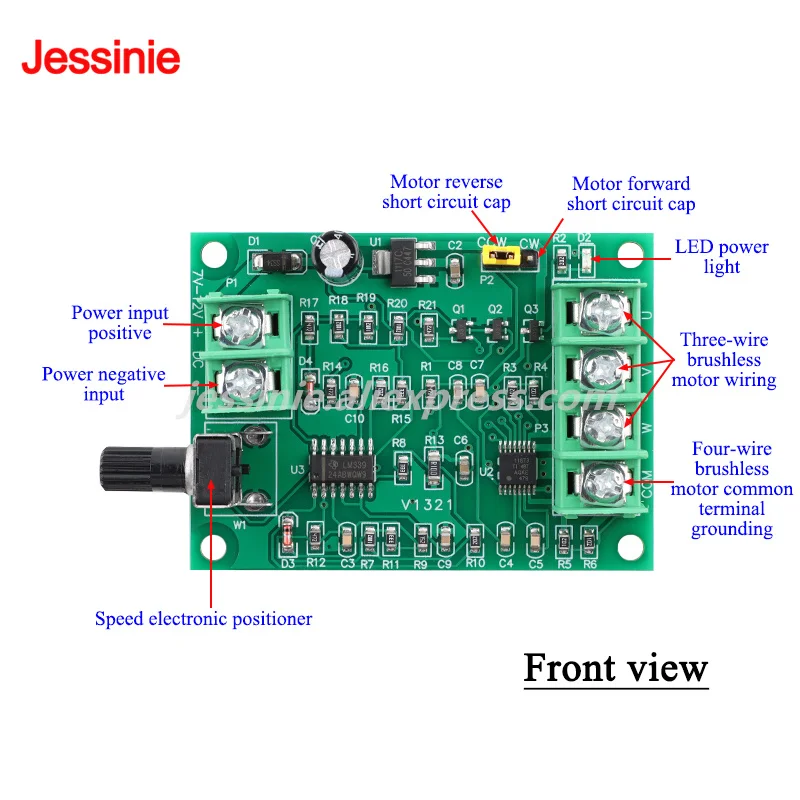 Módulo de placa controladora de Motor sin escobillas CC, placa de Control de velocidad, controlador de Motor de disco duro de unidad óptica, 7V-12V - imagen 2