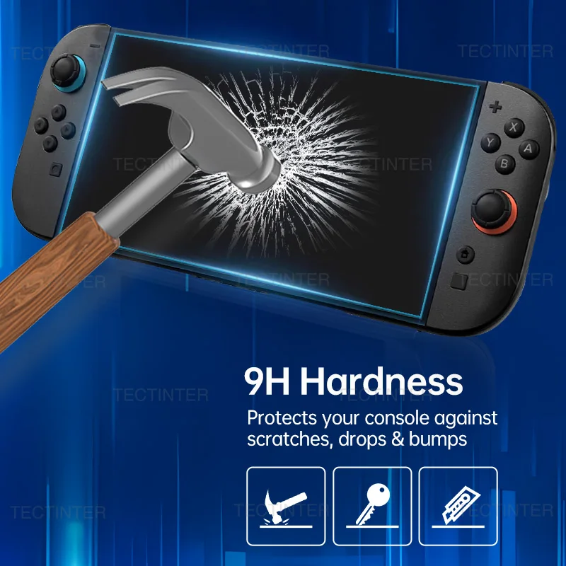Protector de pantalla 9H para Nintendo Switch 2, película protectora transparente HD antiarañazos de vidrio templado para accesorios de Nintendo Switch 2 - imagen 4