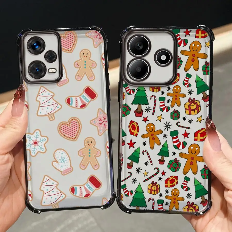 Funda transparente para teléfono Xiaomi Redmi Note 14 Pro Plus 11s 11 12 13 10 Pro 9S 10s 10 Lite lindo elemento navideño creativo - imagen 3
