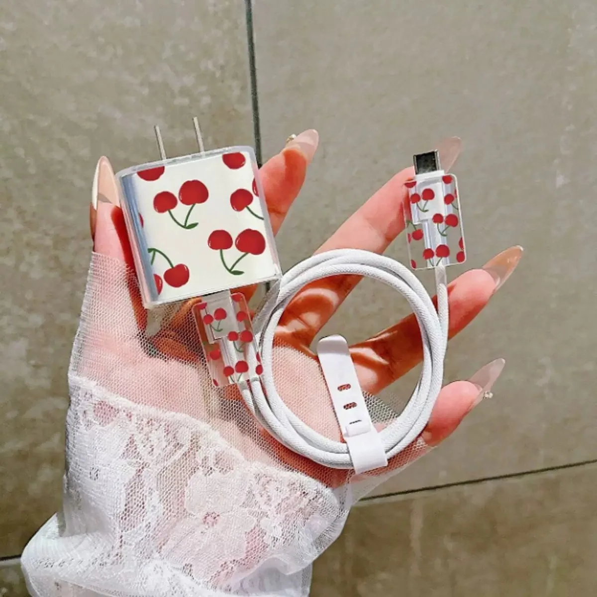 Funda transparente con diseño de animales para iphone, ipad, 18/20W, funda protectora de datos USB de dibujos animados, enrollador de Cable de TPU para iphone 16 15PRO - imagen 2