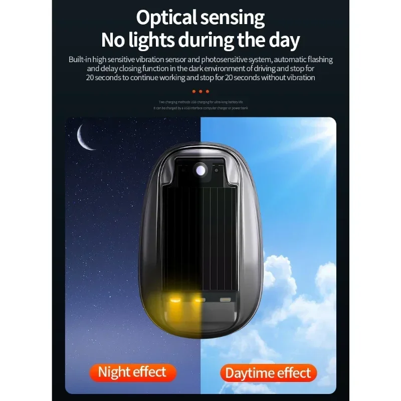 Luces de advertencia de helicóptero, avión, energía Solar, luz inalámbrica, luces estroboscópicas Led RGB, Flash LED para coche y motocicleta - imagen 5