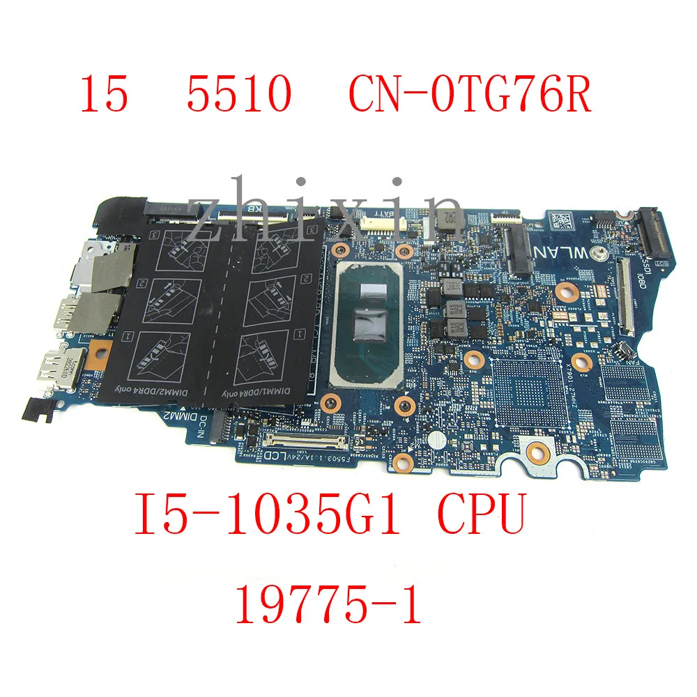 Yourui para la placa base del ordenador portátil Dell inspiron 15 5501 con CPU SRGKL I5-1035G1 CN-0TG76R 0TG76R TG76R 19775-1 prueba completa