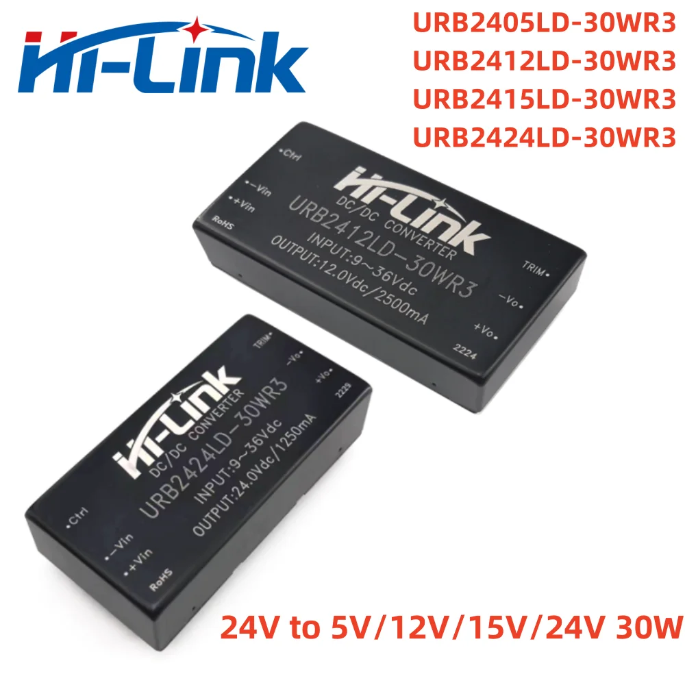 Hilink 24V a 5V 12V 15V 24V 30W DC-DC módulo de fuente de alimentación URB2405LD-30WR3 URB2412LD-30WR3 aislamiento DC convertidor de corriente
