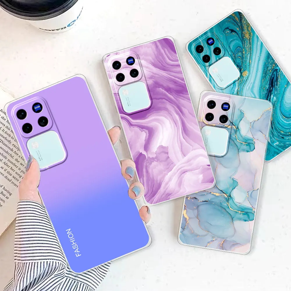 Para Vivo V30 Pro 5G Funda trasera para Vivo V29 Pro Funda a prueba de golpes Funda de teléfono de silicona suave transparente para Vivo V30 V29E TPU Coque - imagen 2