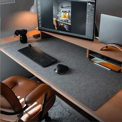Alfombrilla Fieltro Escritorio – Ordenador Teclado Ratón Gris Oscuro