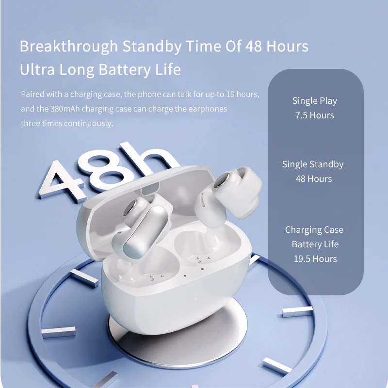 Auricular inalámbrico Bluetooth con batería de larga duración, uso cómodo, decoración de auriculares brillantes rosas, hermoso Clip en la cabeza - imagen 2