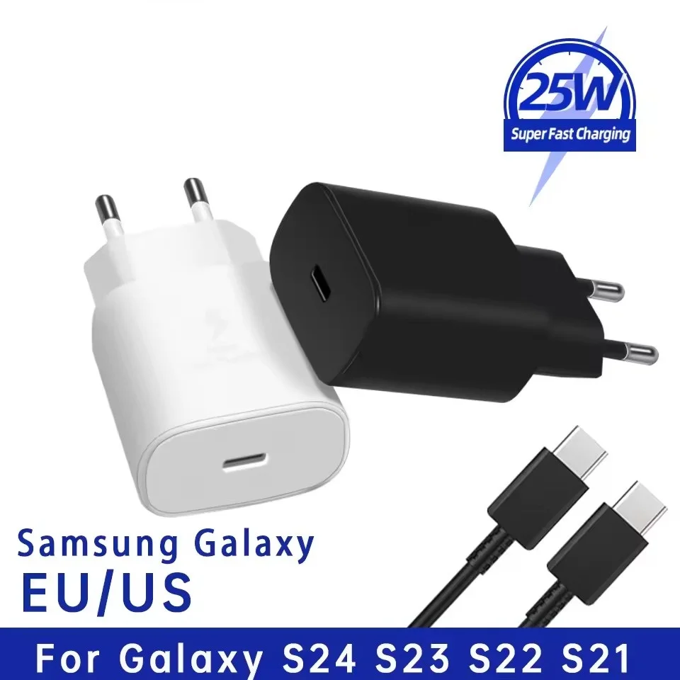 Cargador súper rápido PD 25W para Samsung Galaxy S23 Ultra S22 Note 20 10 Plus, Cargador USB tipo C, Cable de carga rápida para teléfono