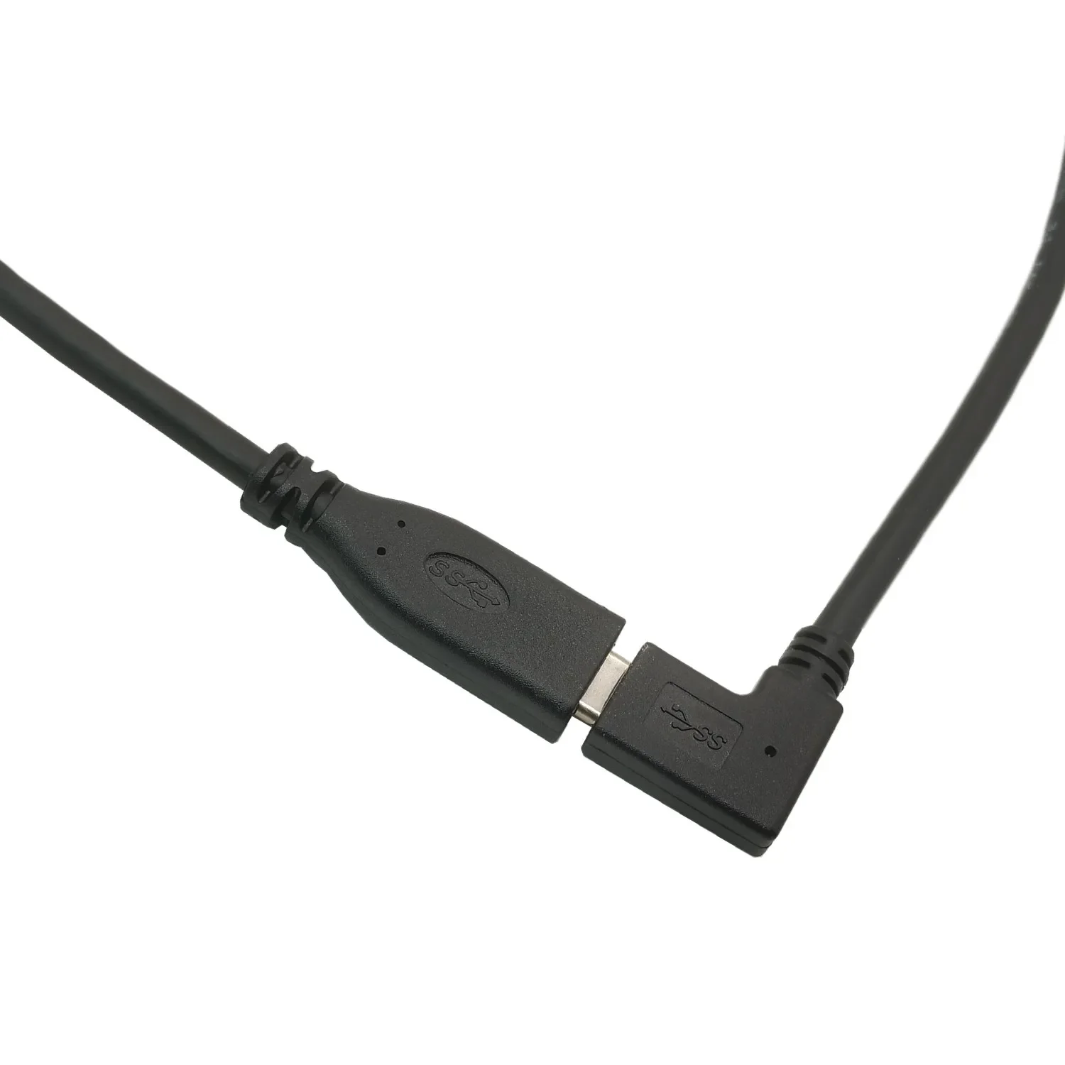 Cable de extensión USB C de ángulo recto de 0,2 m 90 grados Gen 2 10Gbps USB-C 3,1 macho a hembra Cable de vídeo 4K, extensor tipo C en forma de L - imagen 2