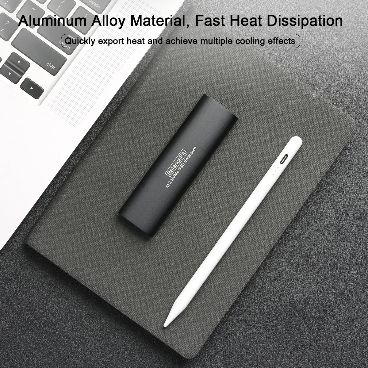 Caja de disco duro móvil M.2 NVME a USB C, herramienta de carcasa M.2 NVME SSD, adaptador SSD gratuito para Windows, Mac, OS, Linux, Android, PCIe, llave M - imagen 4