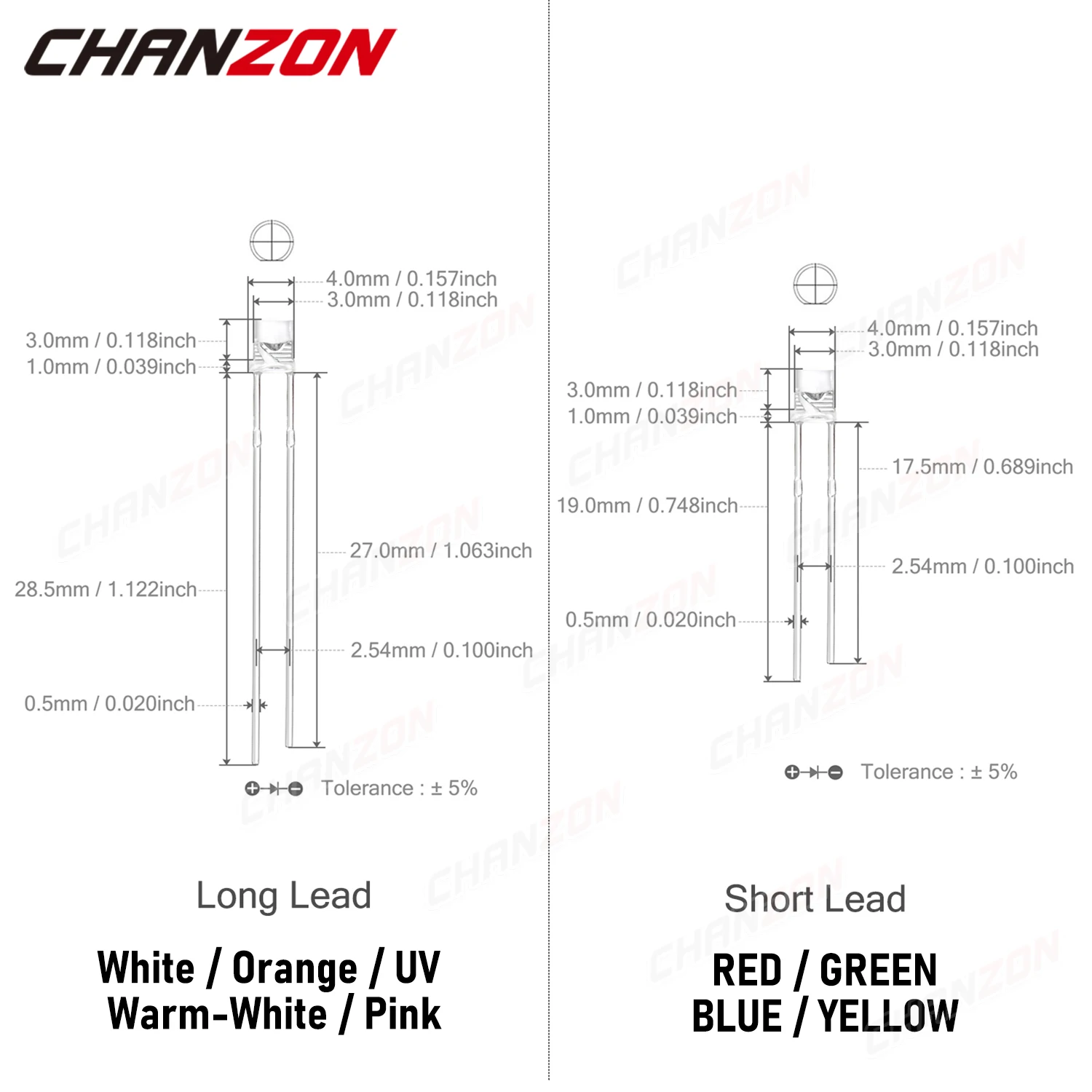 100 Uds. Diodo LED de 3mm parte superior plana blanco cálido rojo verde azul UV púrpura amarillo naranja rosa 2V 3V bombilla de luz emisora para PCB DIY - imagen 2