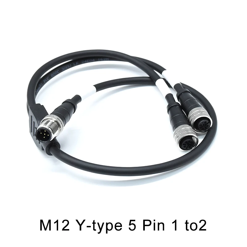 M12 5 pines macho a hembra tipo Y 1 a 2 conector adaptador 8 pines a 5 pines conector impermeable 4/8 pines divisor de cable cable de aviación 1 ud. - imagen 4