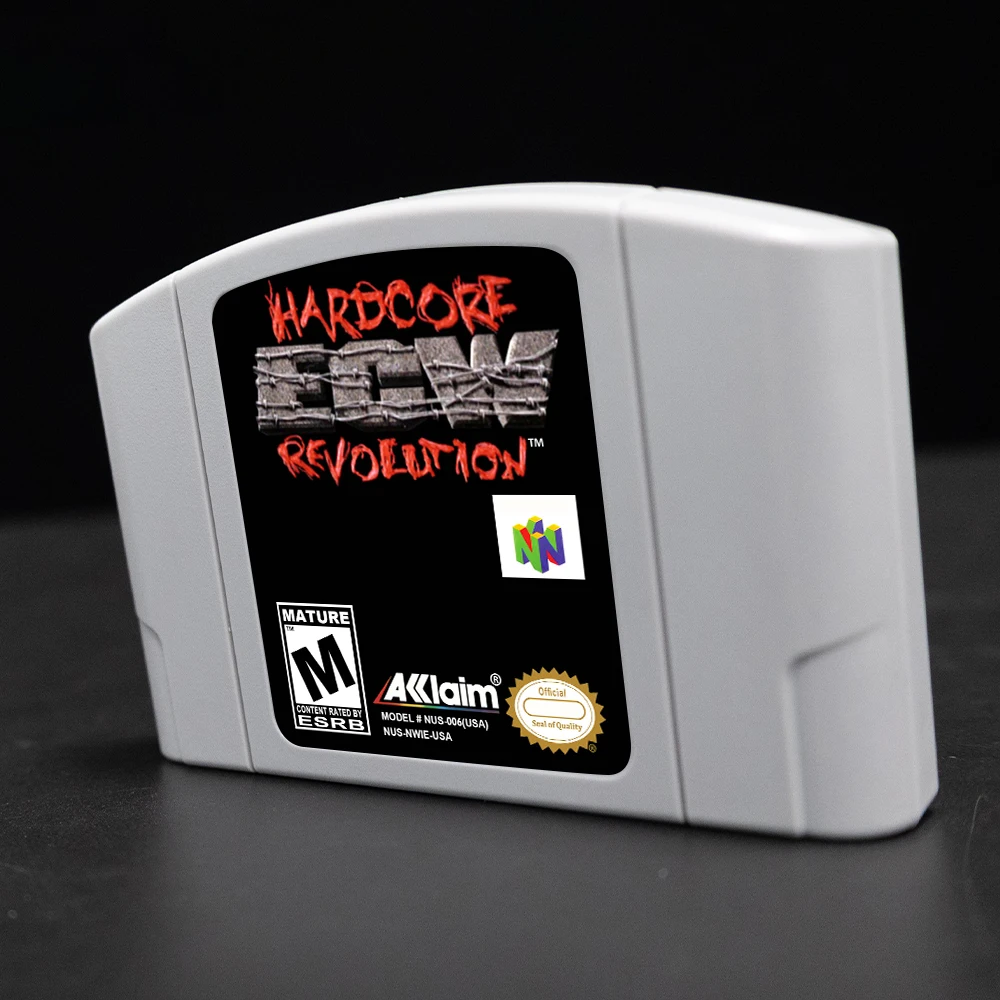 Cartucho de juego ECW Hardcore Revolution para consolas NTSC USA de 64 bits, tarjeta de juego N64
