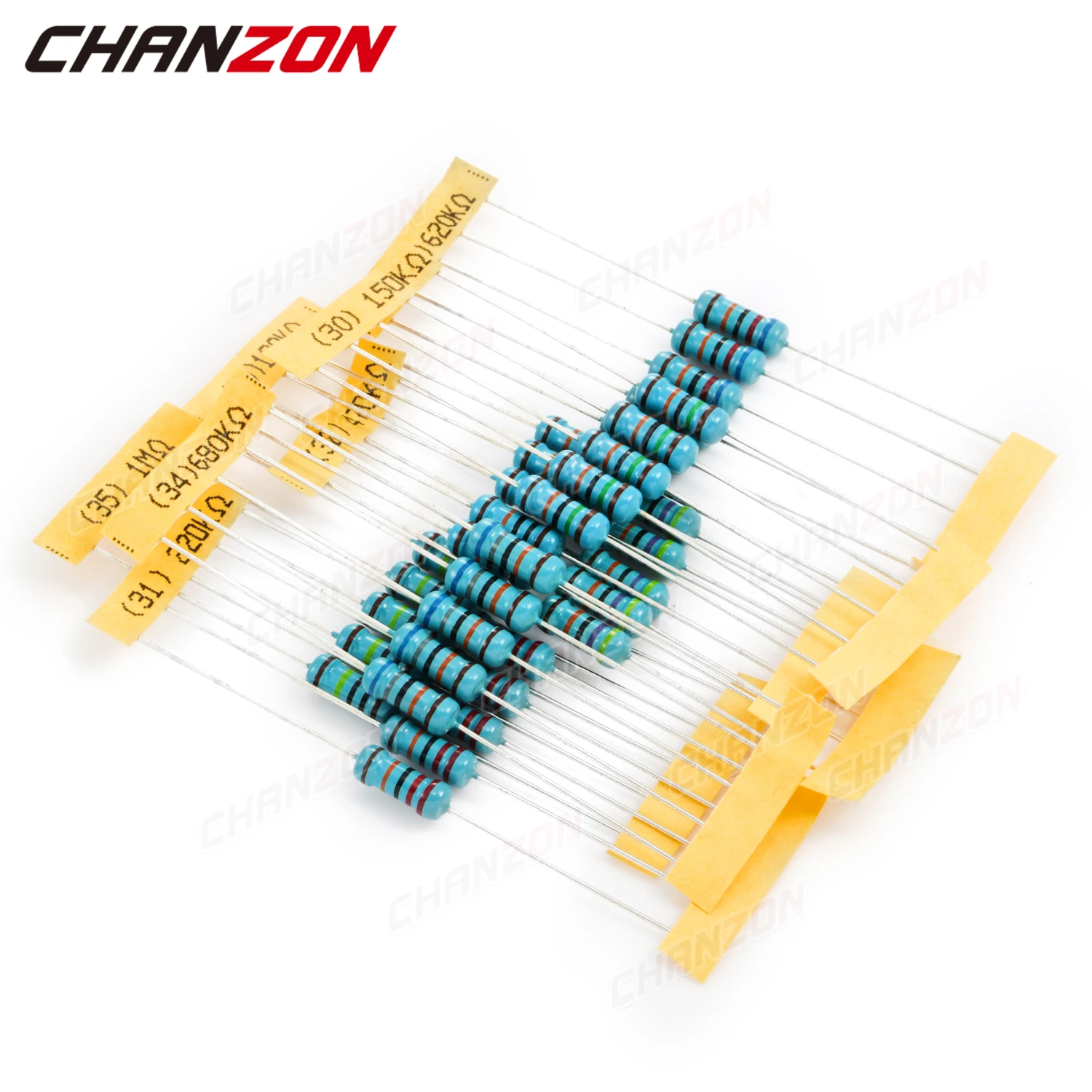 175 unids/pack 35 valores 1W 1% Kit de resistencias de película metálica de alta precisión 10 100 470 4,7 K 10K Ohm 1 W vatio conjunto surtido de resistencias - imagen 4