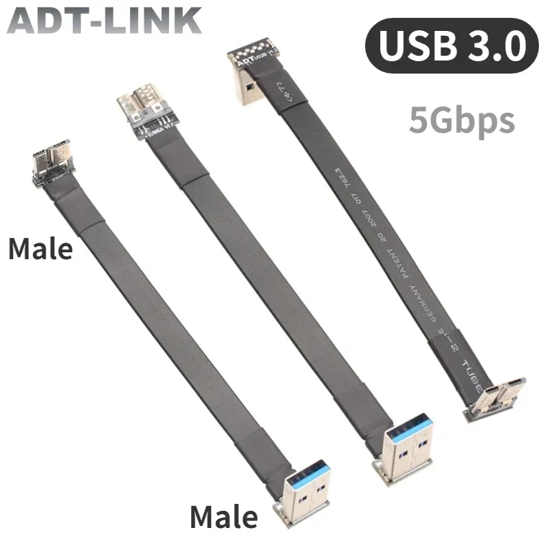 Cable USB 3.0 A Macho a Micro-B Plano 90º – 3 a 300cm