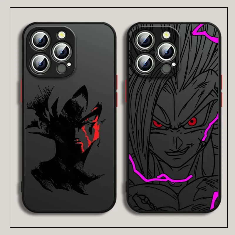 D-Dragon Ball Cool Son Goku Art para Apple iPhone 17 16 15 14 13 12 11 Air Plus Pro Max funda de teléfono translúcida esmerilada - imagen 2