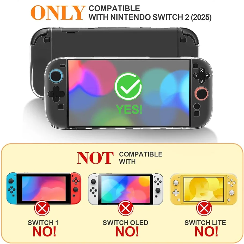Funda rígida transparente para PC para controlador Joycon NS Switch 2, cubierta protectora dividida, Protector de carcasa de piel para accesorios Switch 2 - imagen 4