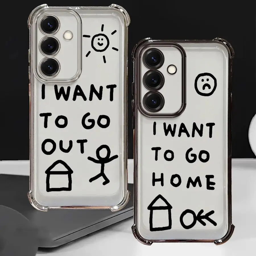 Funda para Samsung Galaxy S23 S21 Plus S25 Edge S24 S22 Ultra S20 FE Funda suave Quiero ir a casa - imagen 5