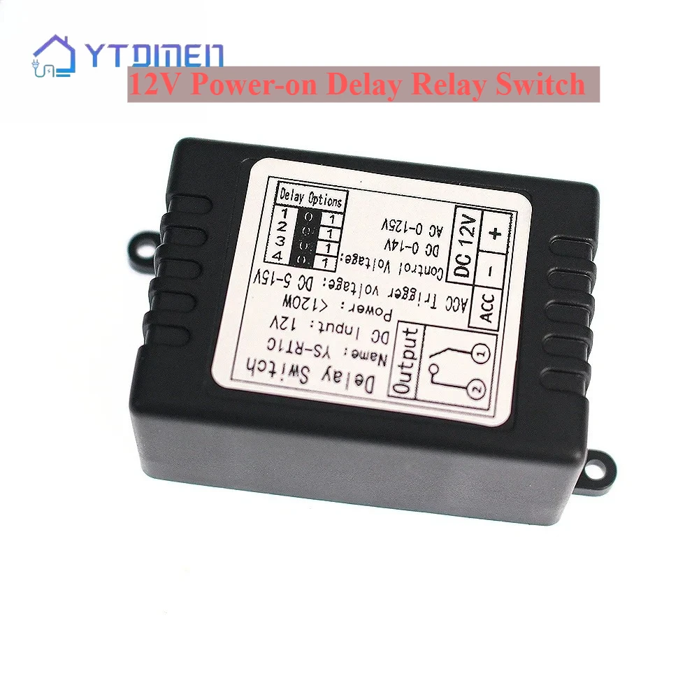 Módulo de relé de retardo de tiempo de 12V, módulo de interruptor de retardo de encendido, modificación de coche, período de tiempo de Control de un solo chip opcional para Arduino