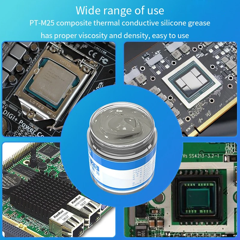 TEUCER PT-M25 25g CPU/GPU/portátil enfriamiento compuesto grasa de silicona conductora térmica 12W/m·K alta conductividad con raspador - imagen 2