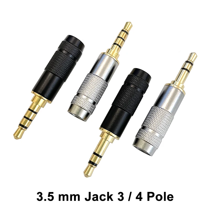 2/5/10 Uds conector de Audio Jack de Metal de 3,5mm 3/4 polos conector de auriculares para reparación de soldadura cable de auriculares DIY adaptador de conector auxiliar 3,5 - imagen 2