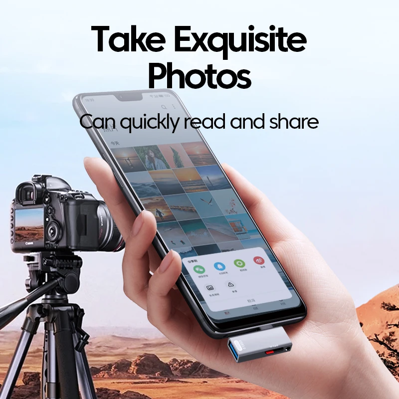 Lector de tarjetas 2 en 1, unidad Flash USB, lectura rápida, tarjeta de memoria TF tipo C a TF, adaptador de lector de tarjetas USB3.0 para iphone 15 16 PC y portátil - imagen 4