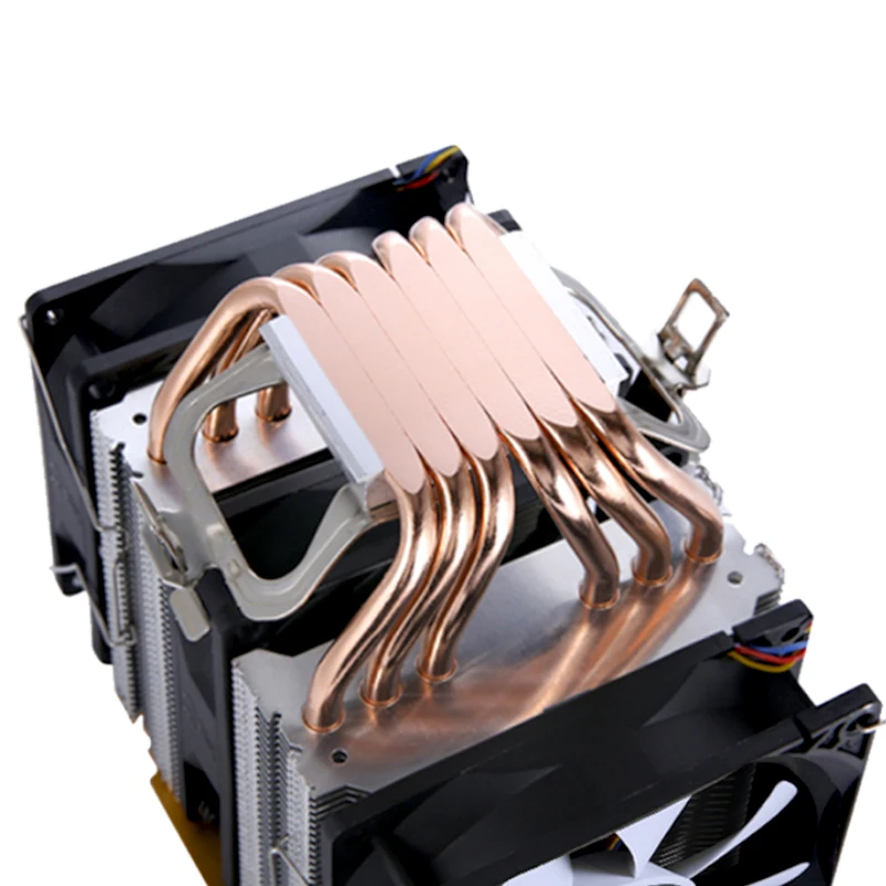 LANSHUO 6 torres gemelas de tubo de calor ventilador enfriador de CPU X99 E5 i3 i5 i7 i9 procesador Compatible LGA115x 1200 1700 1851 2011 2066 AM4 AM5 - imagen 4