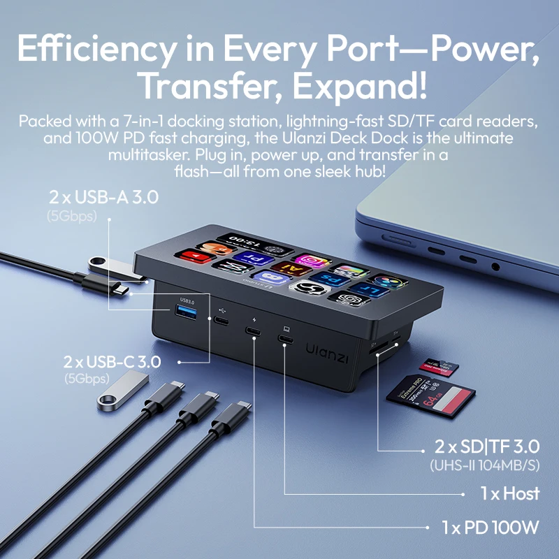 Consola de producción Ulanzi D200H, controlador de estudio, 13 teclas LCD para creación de contenido de Vlog, edición de vídeo y fotografía, plataforma de transmisión de oficina - imagen 3