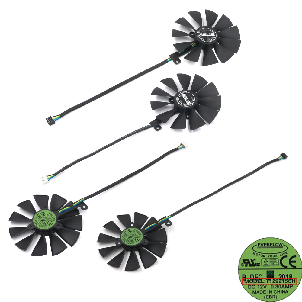 Para ASUS Dual GeForce RTX 2060 2070 2080 ventilador de tarjeta de vídeo T219215SH FDC10U12S9-C PLD09210S12H ventilador de refrigeración de tarjeta gráfica - imagen 4
