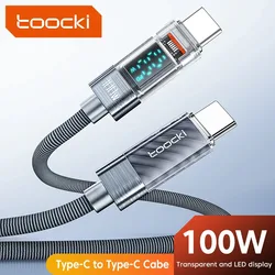 Toocki Cable USB-C 100 W PD con Pantalla Transparente